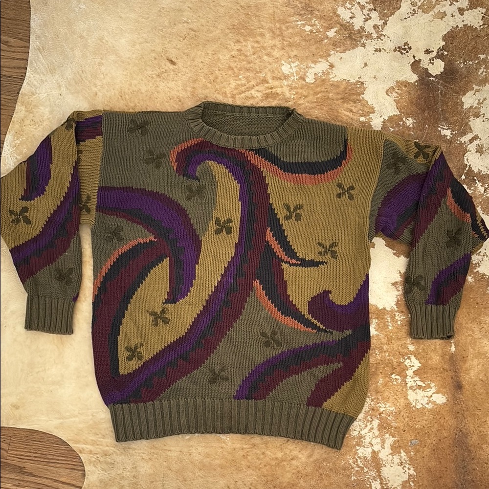 Vintage handmade Patterned Sweater - Multicolor
